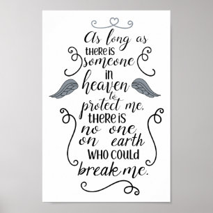 Poster Quelqu'un au Ciel pour me protéger Inspirationnel