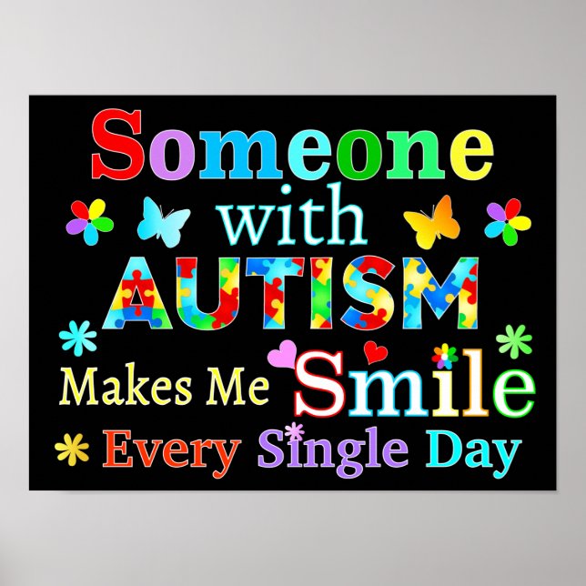 Poster Quelqu'Un Avec AUTISME Me Rend Souriant (Devant)
