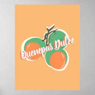 Poster Quenepas Limes Espagnoles Fruit Dessinés à la Main