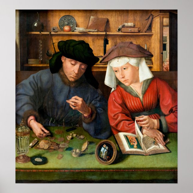 Poster Quentin Matsys - Le Moneylender et sa femme (Devant)