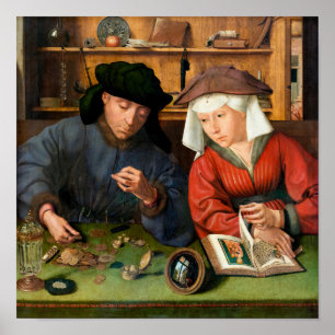 Poster Quentin Matsys - The Moneylender and His Wife