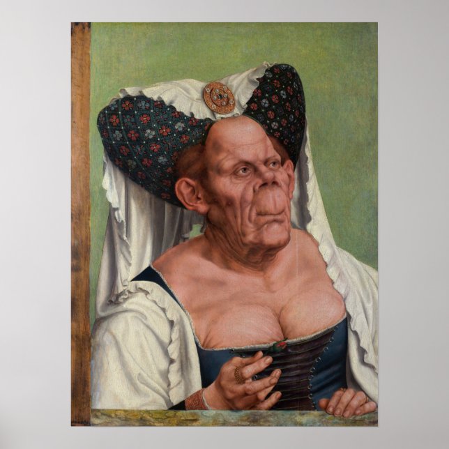 Poster Quentin Matsys - Une Vieille Femme Grotesque (Devant)