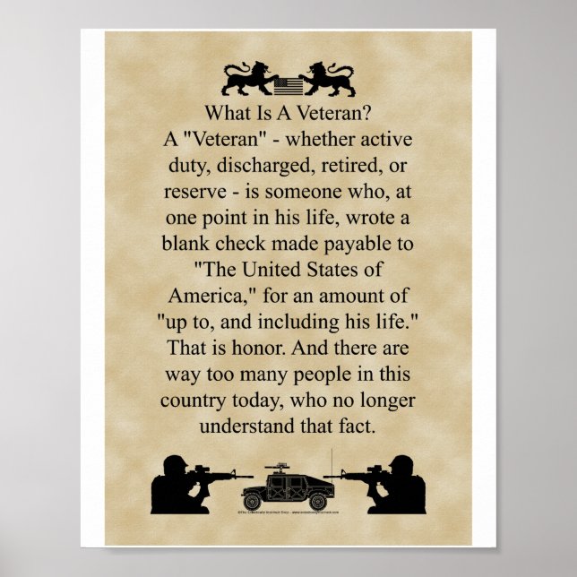 Poster Qu'est-ce qu'une version plus petite pour vétéran (Devant)