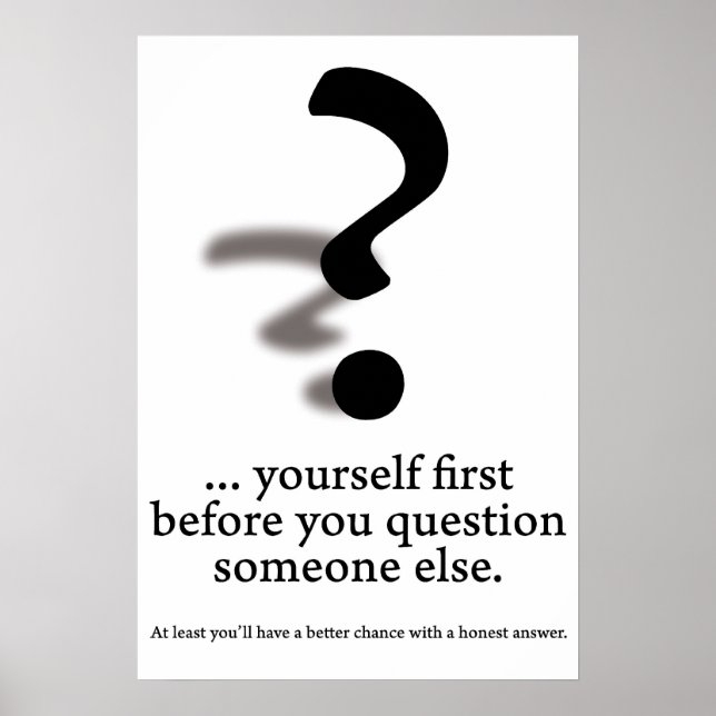 Poster Question toi-même. (Devant)