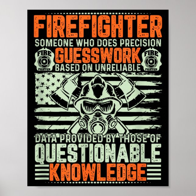 Poster Questionable Knowledge Fireman Gift Proud Firefigh (Devant)