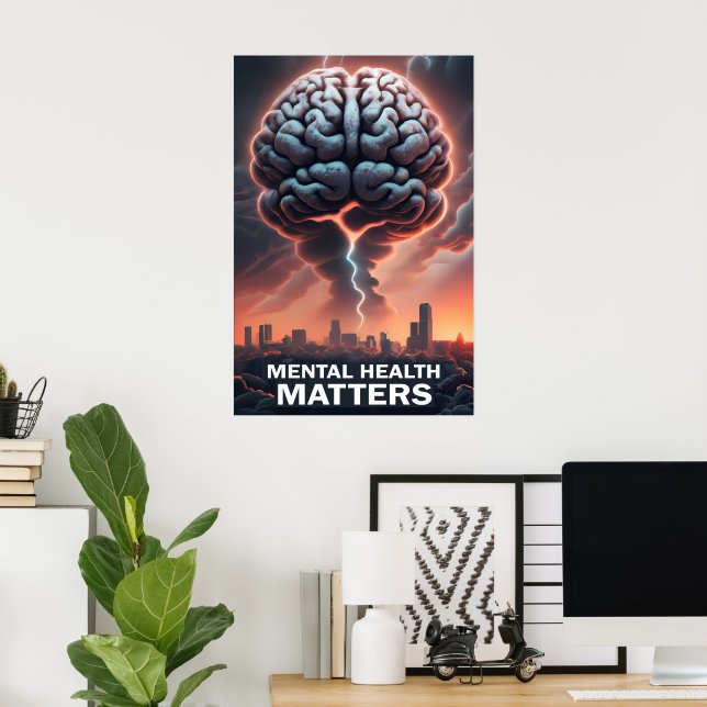Poster Questions de santé mentale (Bureau à domicile)