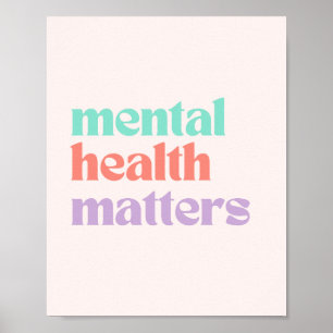 Poster Questions de santé mentale   Citation Retro Peach 