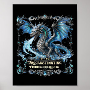 Poster Quête latérale de procrastination de joueur de dra