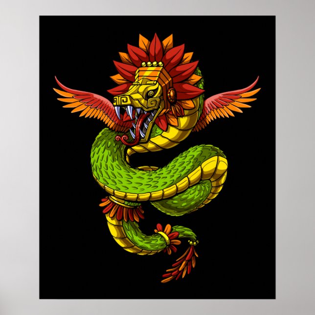 Poster Quetzalcoatl Aztec Dieu (Devant)