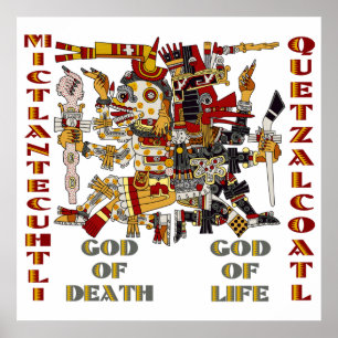 Poster Quetzalcoatl et Mictlantecuhtli