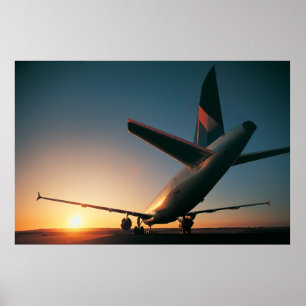 Poster Queue du soleil levant - Airbus A320