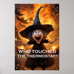 Poster Qui A Touché Le Thermostat ?