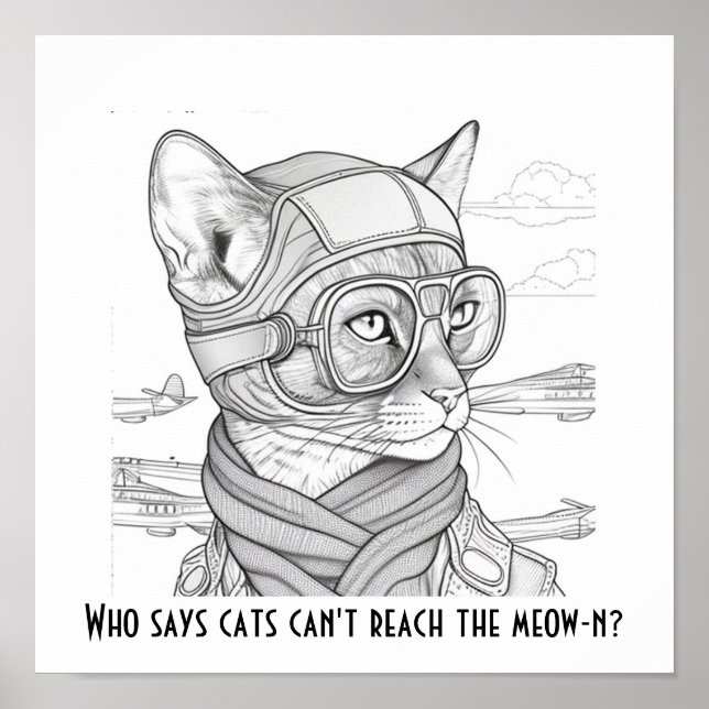 Poster Qui dit que les chats ne peuvent pas atteindre le  (Devant)