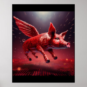 Poster Qui dit que les cochons ne peuvent pas voler ! Chi
