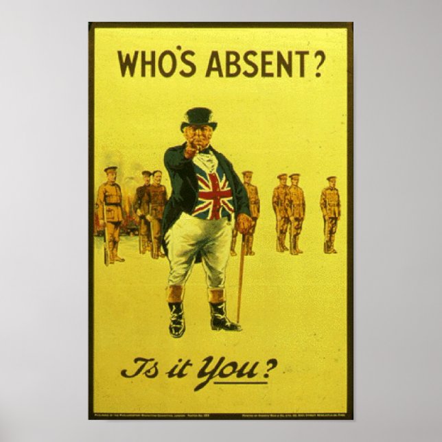 Poster Qui est Absent ? C'est toi ? Poste de recrutement  (Devant)