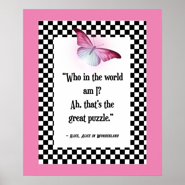 Poster Qui Suis-Je ? Citation de Wonderland Alice (Devant)