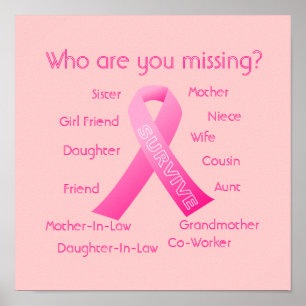 Poster Qui vous manque Pink Ribbon ?