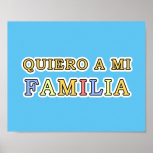 Poster Quiero a mi Familia Español I love My Family