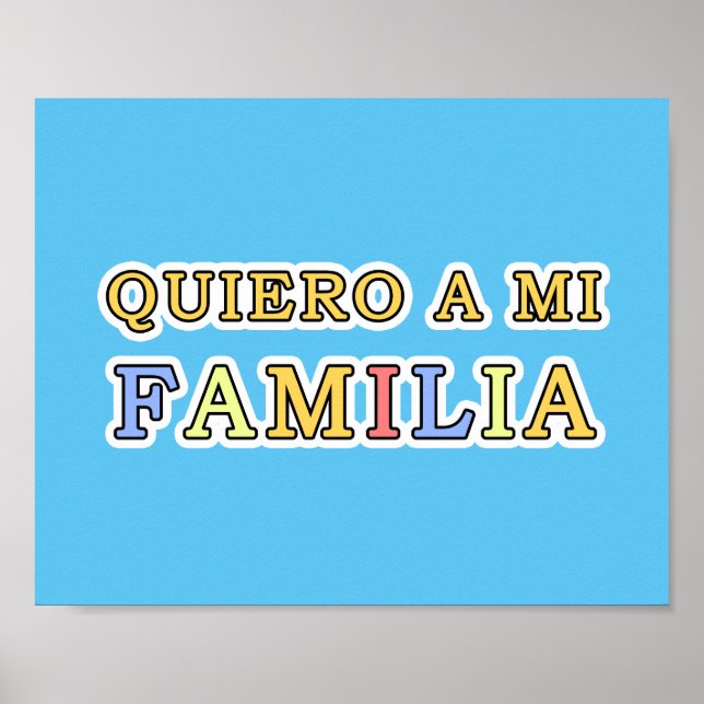 Poster Quiero a mi Familia Español I love My Family (Devant)