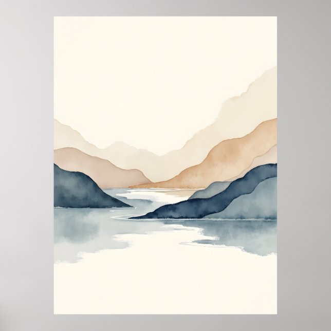 Poster Quiet Currents - Paysage minimal (Devant)
