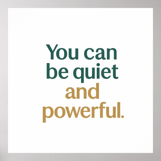 Poster 	Quiet Strength and Power (Devant)