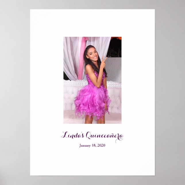 Poster Quinceañera 15e anniversaire Se connecter Commissi (Devant)