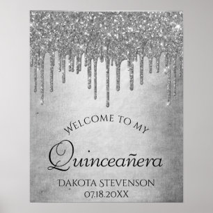 Poster Quinceanera à goutte d'étincelle   Glacage en diam