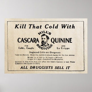 Poster Quinine Ad Vintage 1921