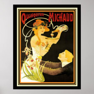 Poster Quinquina Michaud Art Nouveau Ad 16x20