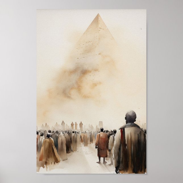 Poster "Quitter l'Egypte - Exodus Watercolor Art Imprimer (Devant)