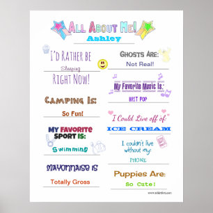 Poster Quiz Tout sur moi