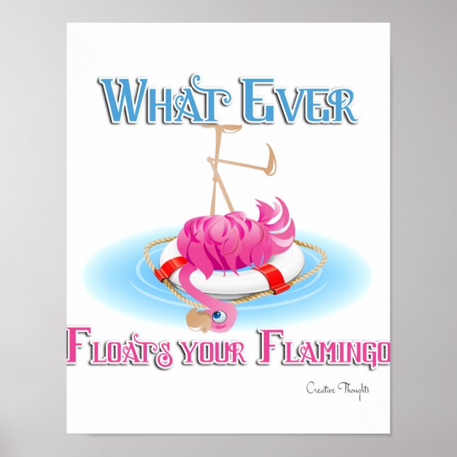 Poster Quoi qu'il flotte votre Flamant rose (Devant)