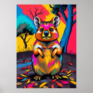 Poster Quokka Pop Art Coloré