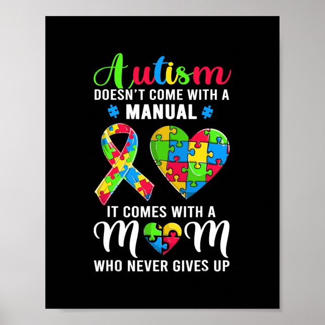 Poster Quota d'autisme Maman d'autisme (Devant)