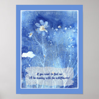 Poster Quote blanc Zen Aquarelle Floral