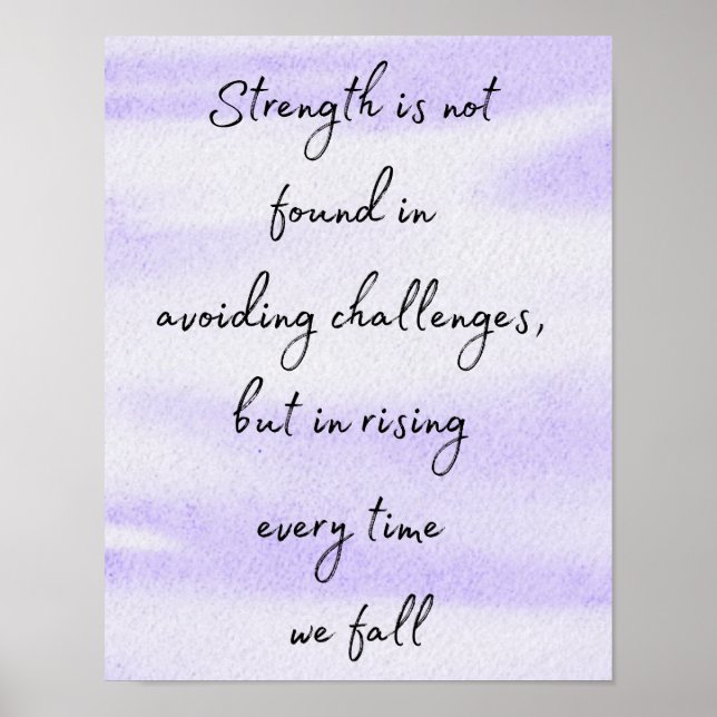 Poster Quote d'aquarelle violet inspiré (Devant)