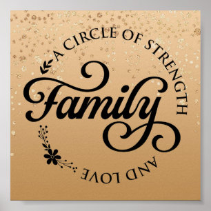 Poster Quote de famille Inspirationnelle Speckée Or