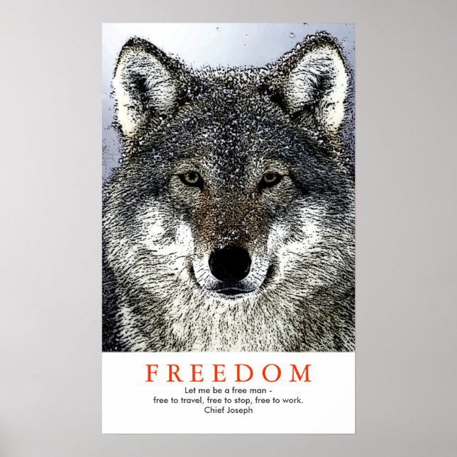 Poster Quote indienne de loup Motivationnel unique Imprim (Devant)