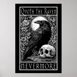Poster Quoth the Raven - Nevermore - Edgar Allan Poe art