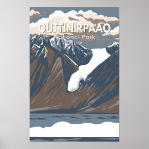 Poster Quttinirpaaq National Park Canda Travel Vintage