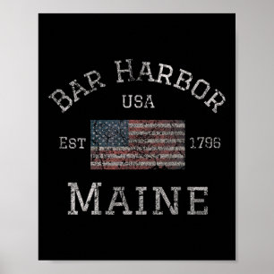 Poster R Havre Maine États-Unis Drapeau Américain Établis