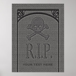 Poster R.I.P. Nom personnalisé Gravestone Halloween Props