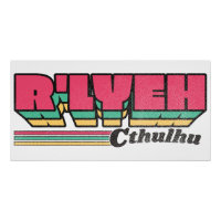 R. lyeh Étiquette rétro Cthulhu