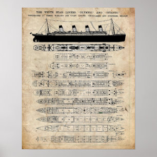 Poster R.M.S. Brevet titanique
