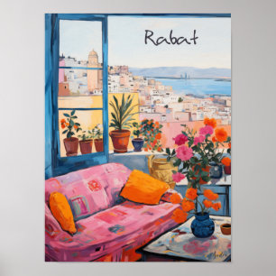 Poster Rabat Maroc Voyage Ville Peinture Esthétique