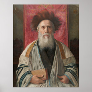 Poster Rabbin - peinture par Isador Kaufmann - Circa 1920