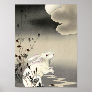 Poster Rabbit at Full Moon, 1930 by Ohara Koson