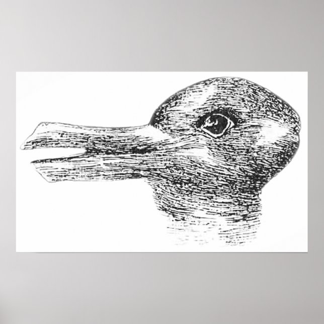 Poster Rabbit Duck illusion Est-ce un lapin ou est-ce un (Devant)