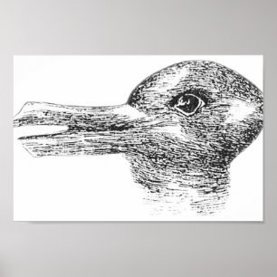 Poster Rabbit Duck illusion Est-ce un lapin ou est-ce un