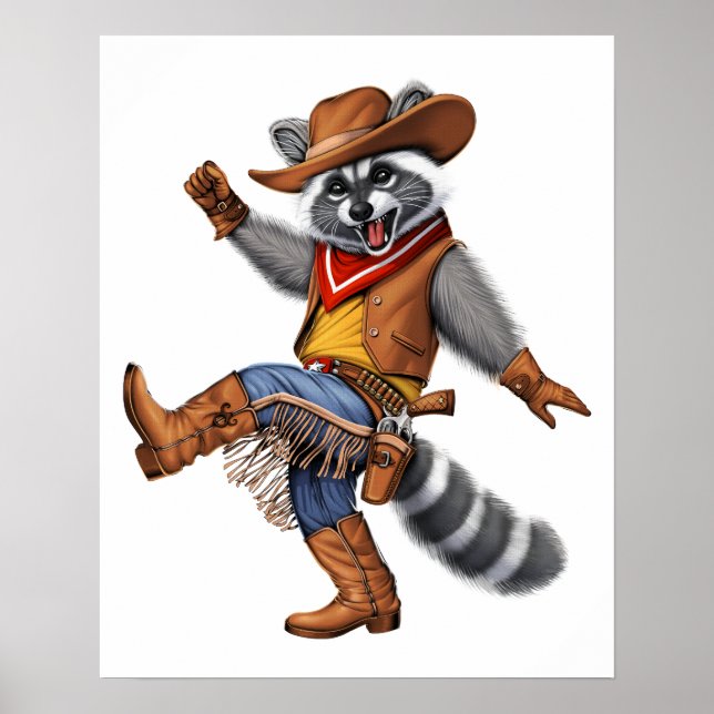 Poster Raccoon Cowboy (Devant)